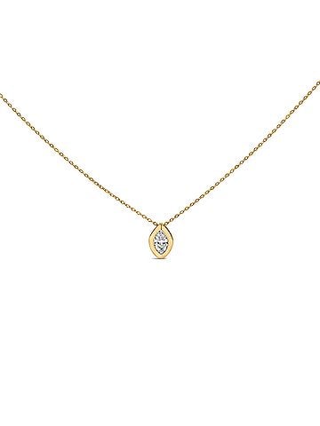 Haus of Brilliance 14K Yellow Gold 1/3 Cttw Marquise Diamond Bezel Set Solitaire Pendant Necklace with Paperclip Chain (view 1)