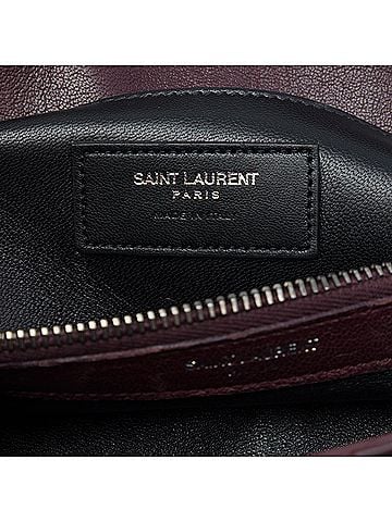 Saint Laurent Medium Chevron Sheepskin Monogram College Satchel (view 2)