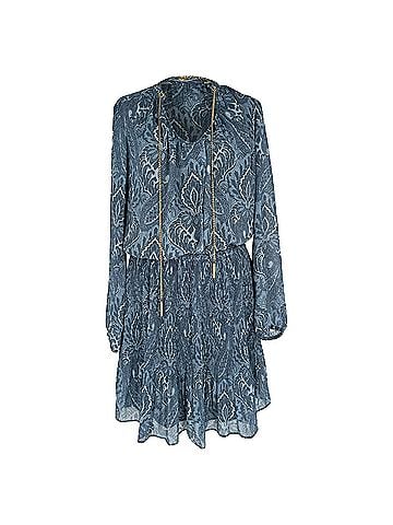 Michael Kors Michael Michael Kors Devonshire Paisley-Print Mini Dress in Blue Polyester (view 1)