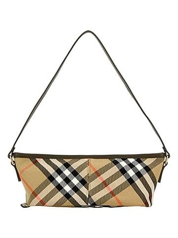 Burberry Check Baguette Mini Sand Shoulder Bag (view 1)