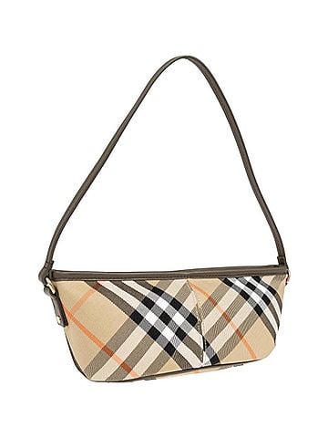Burberry Check Baguette Mini Sand Shoulder Bag (view 2)