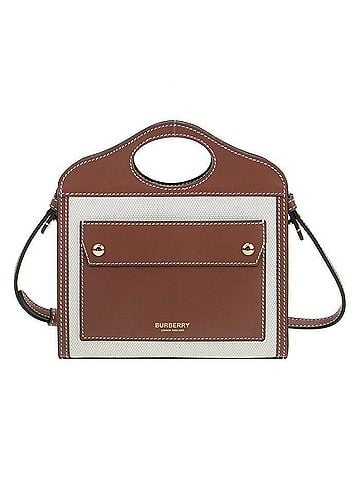 Burberry Two-tone Canvas Leather Mini Pocket Bag Stamp: (view 1)
