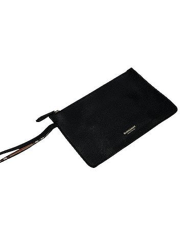 Burberry Clutch Pouch Grain Leather Strap Black (view 2)