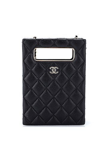 Chanel Chain Around Cut Out Handle Evening Tote Quilted Caviar Mini (view 1)