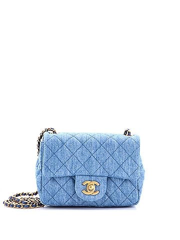 Chanel Pearl Crush Square Flap Bag Quilted Denim Mini (view 1)