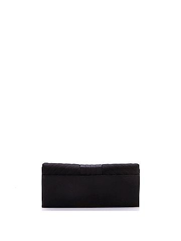Chanel Chevron Pleated CC Flip Lock Flap Clutch Satin (view 2)