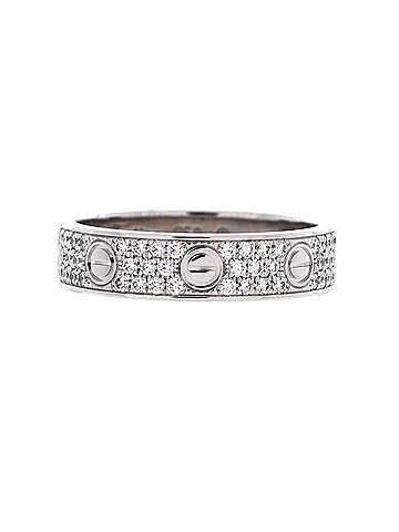 Cartier Love Wedding Band Pave Diamonds Ring 18K White Gold and Diamonds (view 1)