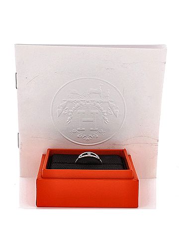 Hermès Chaine d'Ancre Contour Ring 18K White Gold and Diamonds Medium (view 2)