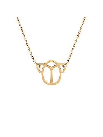 Cartier Scarab Pendant Necklace 18K Yelow Gold with 2 Diamonds (view 1)