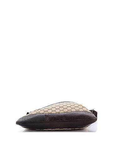 Gucci Zip Messenger Bag GG Canvas with Perforated Leather Medium (view 2)