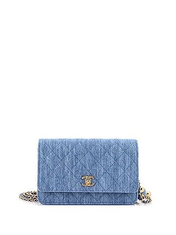 Chanel Pearl Crush Wallet on Chain Quilted Denim (view 1)