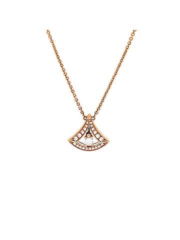 Bvlgari Divas' Dream Openwork Pendant Necklace 18K Rose Gold with Pave Diamonds (view 1)