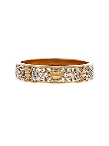 Cartier Love Wedding Band Pave Diamonds Ring 18K Yellow Gold and Diamonds (view 1)
