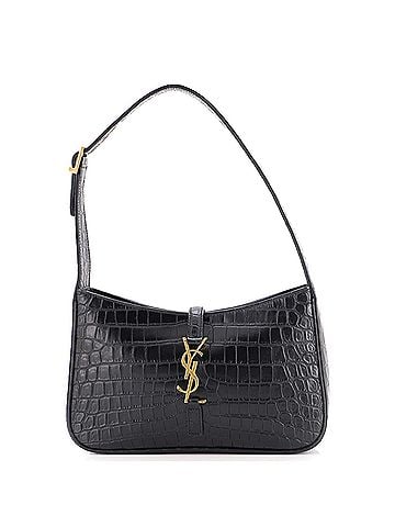 Saint Laurent Le 5 a 7 Hobo Crocodile Embossed Leather Small (view 1)