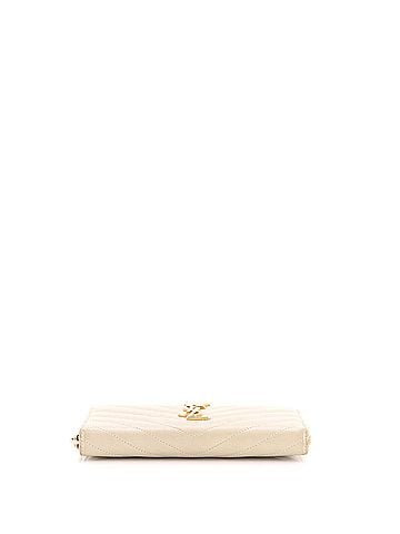 Saint Laurent Classic Monogram Zip Around Wallet Matelasse Chevron Leather (view 2)