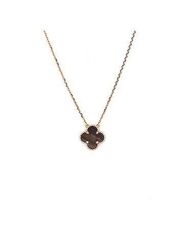 Van Cleef & Arpels Vintage Alhambra Pendant Necklace 18K Rose Gold and Grey Mother of Pearl (view 1)