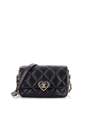 Chanel Coco Love CC Heart Flap Bag Quilted Lambskin Small (view 1)