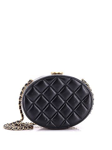 Chanel Oval Frame Clutch on Chain Quilted Lambskin (view 1)