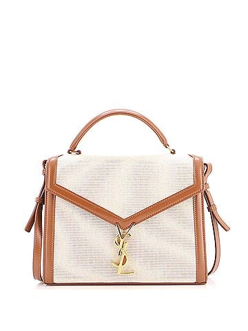 Saint Laurent Cassandra Top Handle Bag Canvas with Leather Medium (view 1)