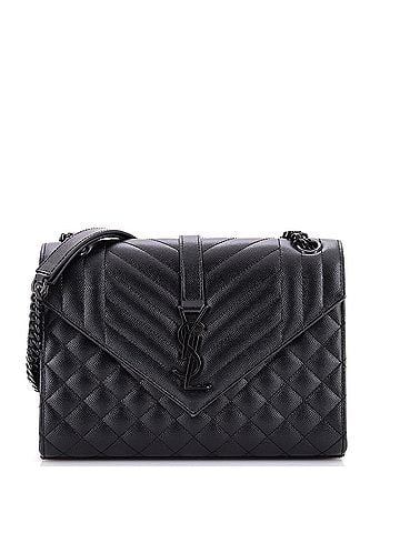Saint Laurent Classic Monogram Envelope Satchel Mixed Matelasse Leather Medium (view 1)
