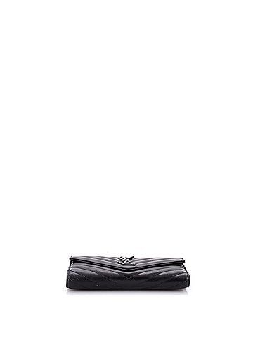Saint Laurent Classic Monogram Flap Wallet Matelasse Chevron Leather Large (view 2)