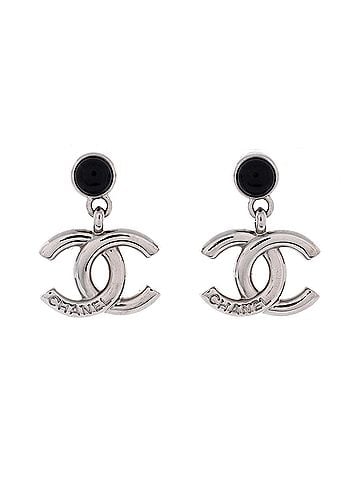 Chanel CC Logo Drop Earrings Metal with Enamel (view 1)