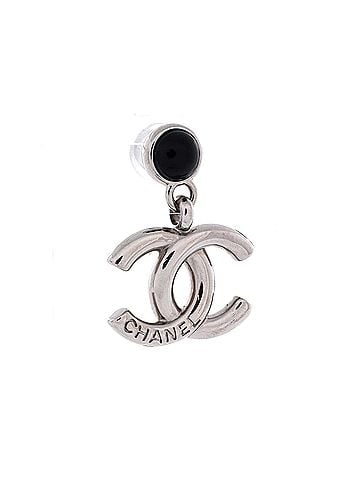 Chanel CC Logo Drop Earrings Metal with Enamel (view 2)
