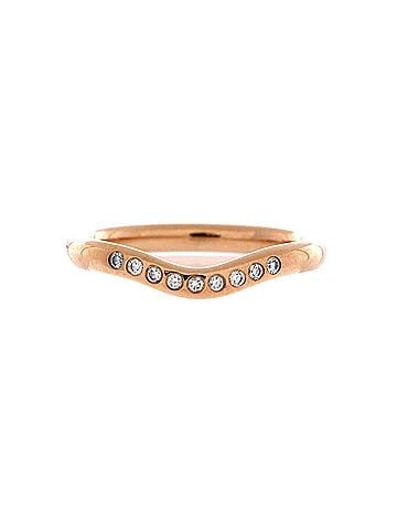 Tiffany & Co. Elsa Peretti Curved Wedding Band Ring 18K Rose Gold with Diamonds (view 1)