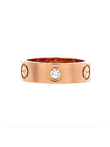 Cartier Love 3 Diamonds Band Ring 18K Rose Gold with Diamonds (view 1)