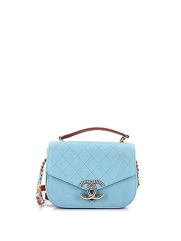 Chanel Thread Around Flap Bag Quilted Caviar Small (view 1)