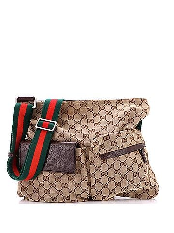 Gucci Double Pocket Web Messenger GG Canvas Medium (view 1)