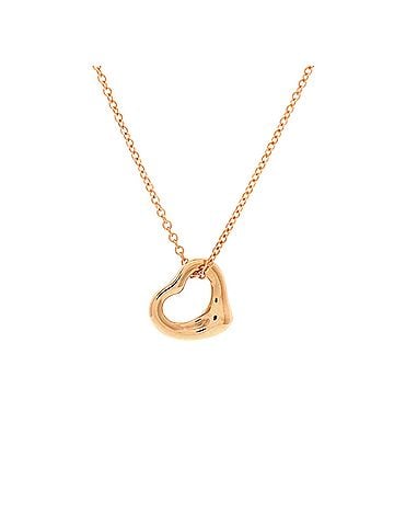 Tiffany & Co. Elsa Peretti Open Heart Pendant Necklace 18K Rose Gold 11mm (view 1)
