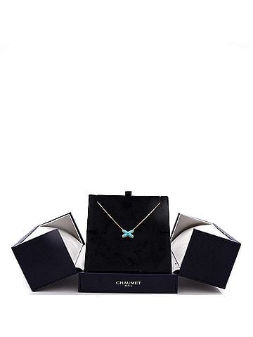 Chaumet Jeux de Liens Pendant Necklace 18K Rose Gold with Turquoise and Diamond (view 2)