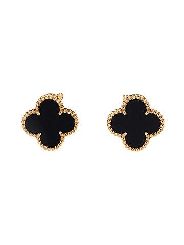 Van Cleef & Arpels Vintage Alhambra Earrings 18K Yellow Gold and Onyx (view 1)
