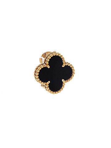 Van Cleef & Arpels Vintage Alhambra Earrings 18K Yellow Gold and Onyx (view 2)