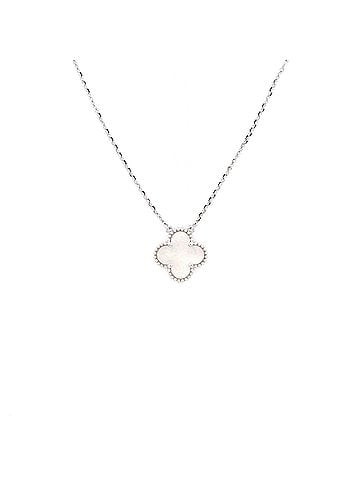 Van Cleef & Arpels Vintage Alhambra Pendant Necklace 18K White Gold and Mother of Pearl (view 1)