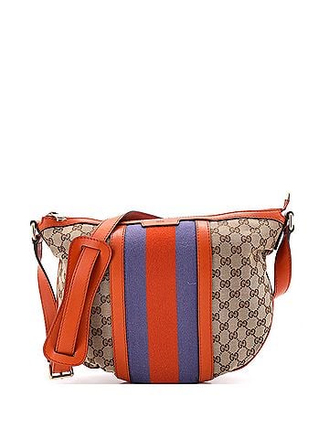 Gucci Vintage Web Saddle Messenger Bag GG Canvas Medium (view 1)