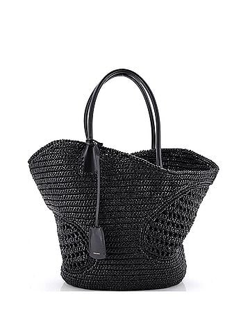 Salvatore Ferragamo Cut Out Tote Woven Raffia Large (view 1)