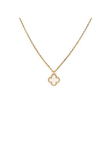 Van Cleef & Arpels Sweet Alhambra Pendant Necklace 18K Yellow Gold and Mother of Pearl (view 1)