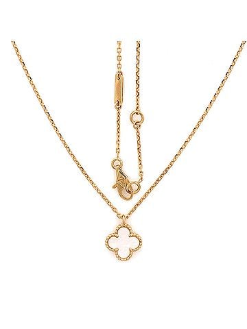 Van Cleef & Arpels Sweet Alhambra Pendant Necklace 18K Yellow Gold and Mother of Pearl (view 2)