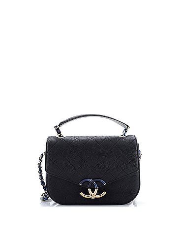 Chanel Thread Around Flap Bag Quilted Caviar Small (view 1)