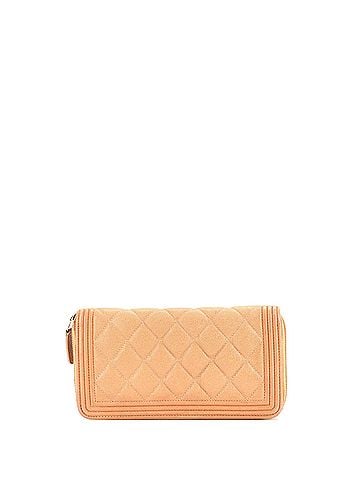 Chanel Boy Zip Around Wallet Quilted Caviar Long (view 2)