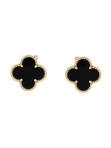 Van Cleef & Arpels Vintage Alhambra Earrings 18K Yellow Gold and Onyx (view 1)