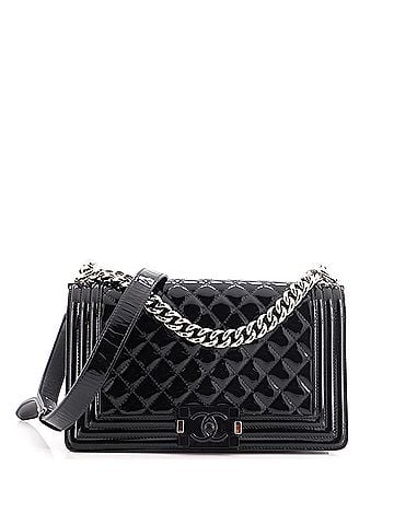 Chanel Boy Flap Bag Quilted Plexiglass Patent Old Medium (view 1)