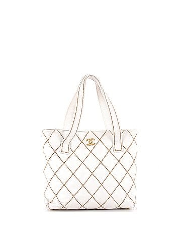 Chanel Surpique Tote Quilted Leather Small (view 1)