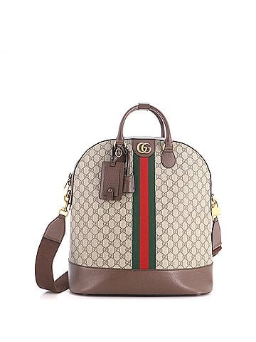 Gucci Savoy Web Bowling Tote GG Coated Canvas and Leather Small (view 1)