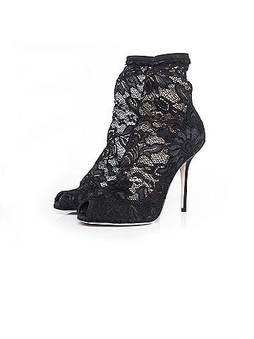 Dolce & Gabbana Dolce &amp; Gabbana Stretch lace sock ankle boots. (view 1)