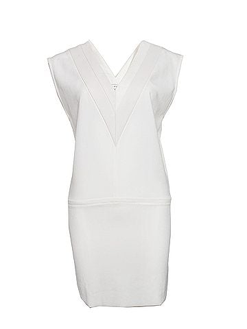 IRO IRO white sleeveless dress with leather border (view 1)