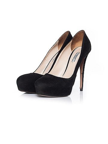 Prada Prada Black suede platform pumps. (view 1)