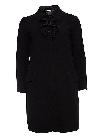 Miu Miu Miu Miu Black wool coat with ruffles (view 1)